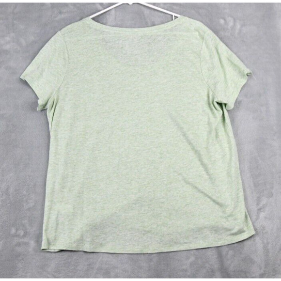 J Jill Pure Jill Shirt Womens Large Green Soft Scoop Neck Tee Linen Blend - Picture 6 of 8